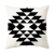 Pillow Cover Customized Black and White Geometry Series Sofa Cushion Cover Peach Skin Fabric Short Plush Printed Waist Support Pillowcase Cross-Border