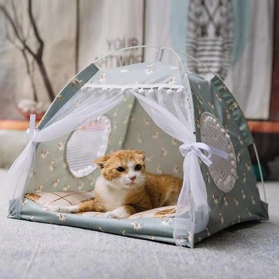 Factory Direct Sales Cat Nest Summer Mat Mat Small Dog Teddy Doghouse Tent Cat Nest Cat Pet Supplies