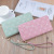 Women's Long Wallet Zipper Handbag Korean Style Soft Leather Wallet Large Capacity Small Chrysanthemum Wallet Phone Bag