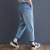 Real Shot Jeans Women's Loose Casual Harem Pants Fashion Sports 2021year Elastic Waist Straight Leg Dad Jeans