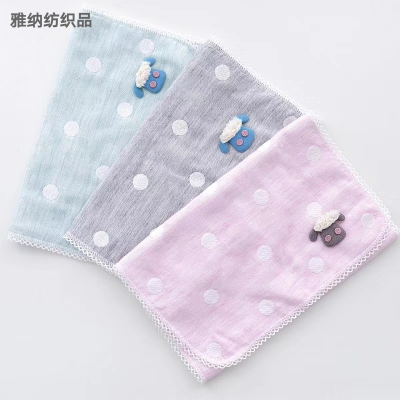 Yana Textile Cartoon Applique Children Towel Soft Absorbent Baby Face Washing at Home Small Tower