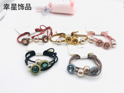 Xingxing Ornament Fashion High Quality Adult Head Hairtie Hair Rope Hair Ring High Elastic Rhinestone Ball Ball Accessory Headdress