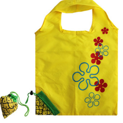 Customized Fruit Strawberry Green Shopping Bag Customized Foldable and Portable Supermarket Handbag Printable Logo Advertising