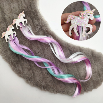 AliExpress Wish Foreign Trade Supply Children's Pony Unicorn Color Curly Hair Wigs Girls Cos Fake Http://
