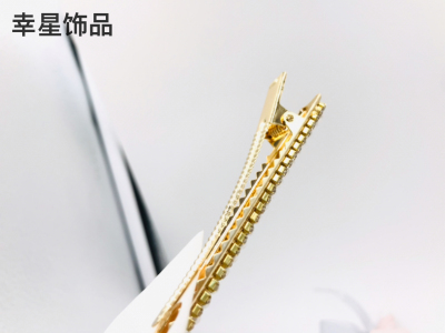 Pearl Barrettes Duckbill Clip Word Clip Diamond Hair Accessories Barrettes Pearl Hairpin Bangs Internet Hot Rhinestones