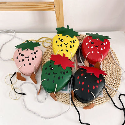 New Children's Bags Strawberry Cross-Body Bag Cute Fashionable Little Girl Coin Purse Girl All-Match Accessories Princess Bag