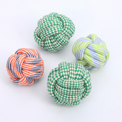 Factory Direct Sales Dog Toy Ball Bite-Resistant Molar Cotton String Woven Pet Supplies Cat Toys Wholesale