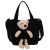 Cartoon Bear Children's Satchel Canvas Wear-Resisting Shoulder Bag Female Cute Girl Small Change Purse Wholesale