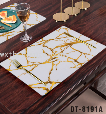 New PVC Marbling Placemat Waterproof and Oil-Proof Placemat Factory Direct Sales