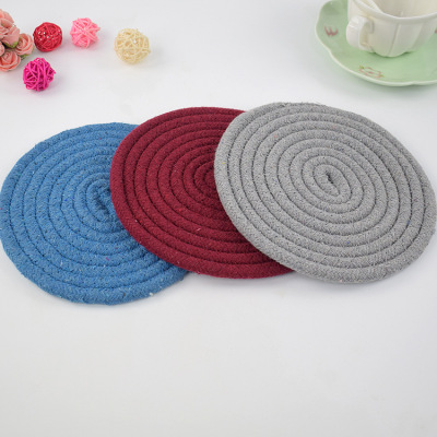 Factory Direct Sales Coasters Heat Insulation Anti-Scald Coaster Non-Slip Stain-Resistant Dog Coasters Cotton String Pet Bowl Pad Coasters Customization