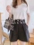 2021 Summer New Women's High Waist Wide Leg Pants Korean Style Slimming and Fashionable Letter Cropped Pants Versatile Casual A- line Pants