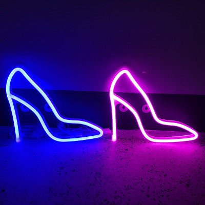 LED High-Heeled Shoes Neon Lights Internet-Famous Room Bedroom Layout Christmas Holiday Decoration