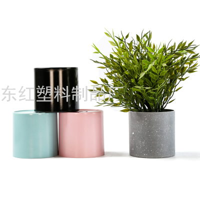 Y1809 Series Fat-Shaped round Edge Flowerpot Plastic Flowerpot Melamine Flowerpot Imitation Porcelain Flowerpot