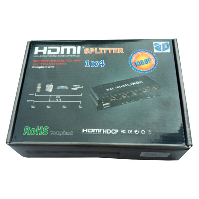 HDMI Distributor 1 in 4 out Switcher One to Four HD Distributor 1.4 Version Support 3D