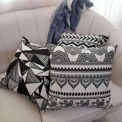 Factory Wholesale Printing Linen Pillow Nordic Style Pillow Cover Graphic Customization Bedside Cushion Car Lumbar Pillow