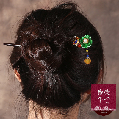 Ethnic Style Hairpin Female Antique Hair Clasp Retro Hair Clasp Royal Court Buyao All-Match Updo Original Hair Accessories in Stock Wholesale