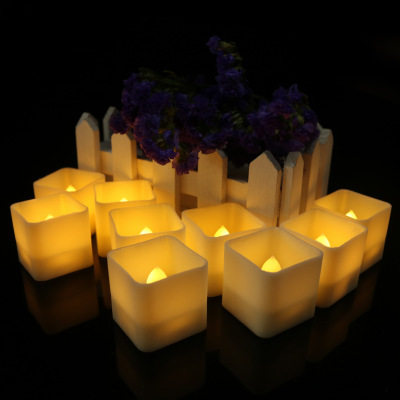 Square Candle Holiday Party LED Candle Light Plastic Luminous Electronic Candle