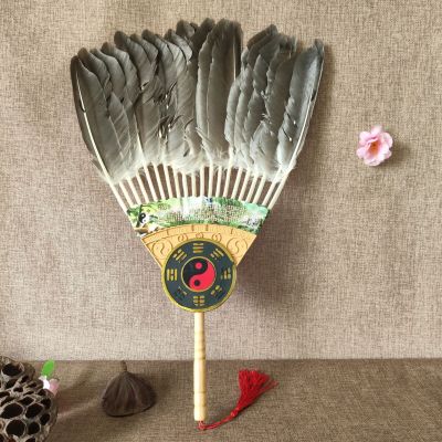 Large Gossip Feature Fan-Wisdom Zhuge Fan Classical Chinese Style Jewelry-Film and Television Props for Scenic Spots