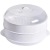 Factory Direct Sales Plastic round Single-Layer Microwave Oven Steamer Plastic Steamer Steamed Bread Heating Vessel with Lid