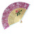 Large Row Hand-Painted Female Fan-Head Green Bamboo Handle Folding Fan Imitation Silk Flower Boutique High-End Ladies Folding Fan Fan Wholesale