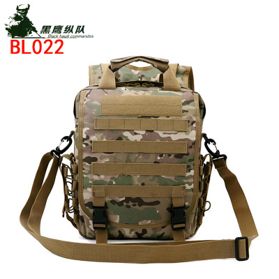 Outdoor Military Fan Tactical Camouflage Backpack Men's and Women's Multi-Functional Backpack Military Fan Shoulder Bag Square Computer Bag