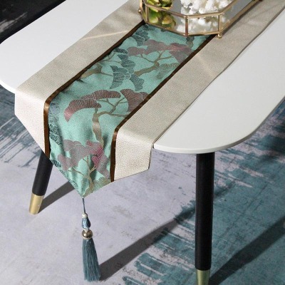 New Chinese Style Light Luxury Table Runner Tea Table Hallway Shoe Cabinet Long Dining Table Decorative Cover Cloth Bed Runner Customizable