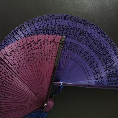 All Bamboo Fan Carved Folding Fan-European Style Hollow Paint Fan Classical Elegant Exquisite Female Fan Lolita Gift Fan