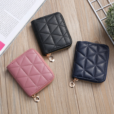 2024 Korean Style Embroidered Creative Women's Handbag Zipper Short Mesh Small Wallet Hand Purse Coin Bag