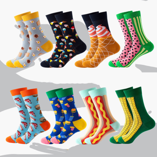 trendy women‘s socks fashion personality jacquard creative fun long socks casual sports cotton stockings factory wholesale