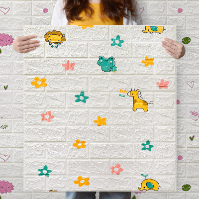 Cartoon Pattern Brick Pattern Wallpaper 3D Wall Stickers Foam Wall Stickers Self-Adhesive Wallpaper