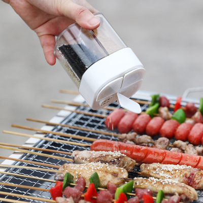 Four-in-One Flip Seasoning Jar Portable Outdoor BBQ Seasoning Bottle Four-Compartment Non-Odor Transparent Condiment Dispenser