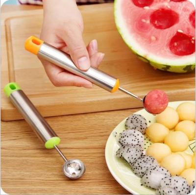 Stainless Steel Watermelon Ball Scoop Fruit Ball Scoop Ice Cream Melon Baller Multi-Functional Fruit Scoop Platter Tool
