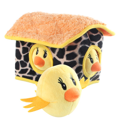 Spot Animal Series Pet Molar Toy Peekaboo Chicken Coop Toy Pet Bite-Resistant Vocalization Doll