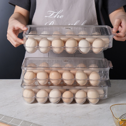 Transparent Square Egg Storage Box New Plastic Refrigerator Egg Storage Box Kitchen Duck Egg Storage Shelf Box Wholesale