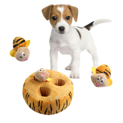 Creative New Pet Sound Bee Plush Toy Dog Bite-Resistant Molar Training Interactive Doll Spot