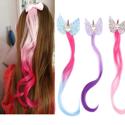 Korean Children Colorful Thread For Braiding Hair Girls Colorful Tie-Up Hair Braid Hair Accessories Barrettes Baby Gradient Wig Headdress