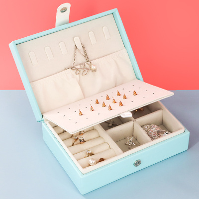 Cross-Border Travel Portable Jewelry Box Jewelry Stud Earrings Earring Storage Box Korean Creative Jewelry Box Small