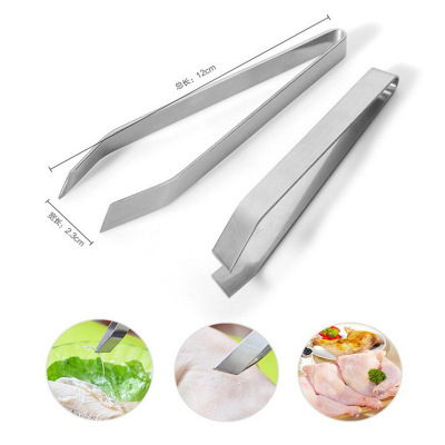 Stainless Steel Tweezers Pig Hair Tweezer Plucking Tweezers Pulling Duck Hair Clip Chicken Hair Clip