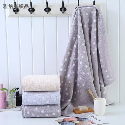 Yana Textile Cotton Dots Towels Adult Men and Women Couple Covers Absorbent Lint-Free Soft Bath Towel