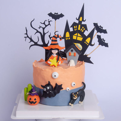 Cake Decoration Halloween Girl Inserts Decoration Children Cute Style Series Plug-in Cake Decoration Accessories and Decorations