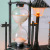 Creative Retro Street Lamp Hourglass Pen Holder Two-Gear Light Timer Hourglass Student Decoration Small Night Lamp Stationery Store Supply