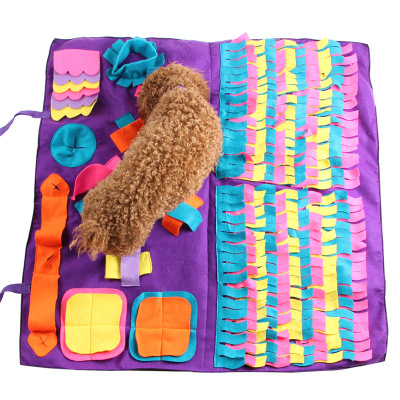 Cross-Border European and American Pet Foraging Training Blanket Detachable Stitching Color Dog Sniffing Foraging Mat Factory in Stock