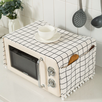 Cross-Border Cotton and Linen Microwave Oven Cover Cloth Dustproof Microwave Oven Cover Household Oil-Proof Cover Towel