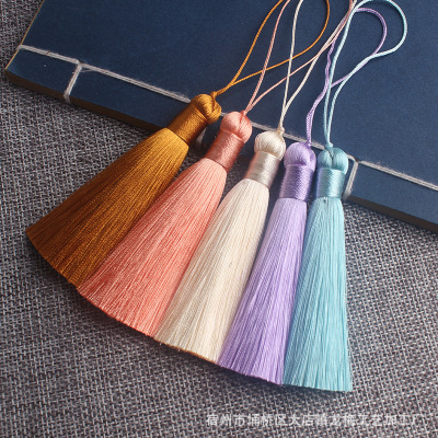8cm Upgraded Tassel Fringe Antique DIY Handmade Material Ice Silk Anti-Wrinkle Vertical Bookmark Clothing Sachet Tassel