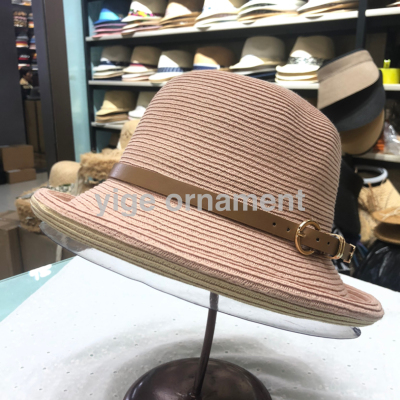 Japanese Imported Thin Braid Two-Color Flanging Sun Hat Women's Retro Foldable Basin Hat Sun Hat Casual Hat Face Small