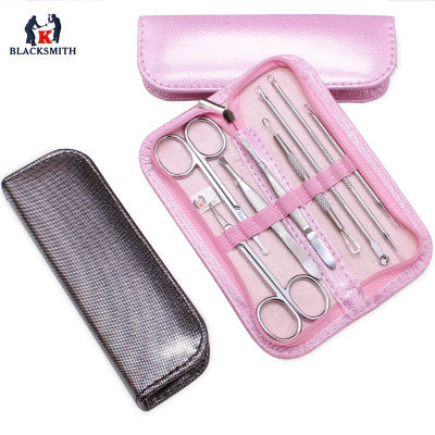 Stainless Steel Acne Pop Pimples Acne Blackhead Beauty Eyebrow Nose Hair Scissors Tool Acne Needle Set