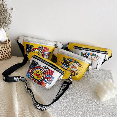 Korean Style 2021 Spring and Summer New Children's Bags Pu Cartoon Bread Superman Crossbody Waist Bag Boys and Girls Shoulder Chest Bag Fashion