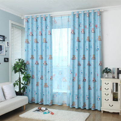 Shade Cloth Printed Curtain Living Room Bedroom Curtain Owl