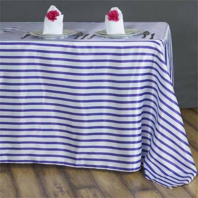 Wholesale High Quality Stripe Satin Rectangle Table Cloth fo