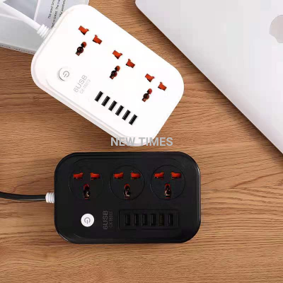 Foreign Trade 6usb Socket with Switch Plug Foreign Trade with Safety Jack 6usb Socket Newtimes Socket